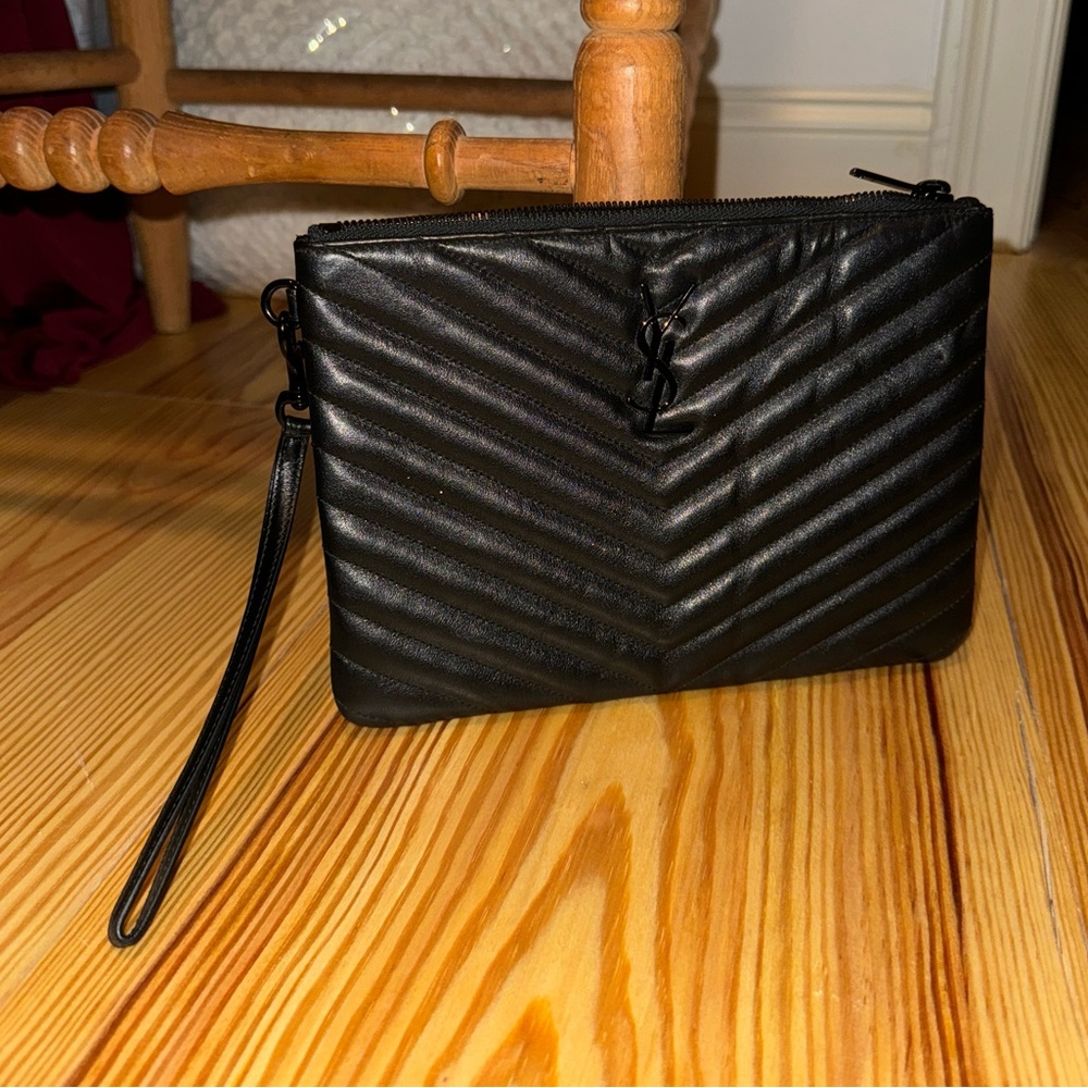 SL SAINT LAURENT's 'Monogramme' pouch with authenticity certificate